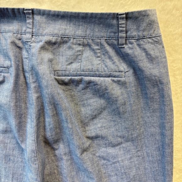 Talbots Pants Women Sz 10 Curvy‎ Blue Chambray The Perfect Crop Career Cropped - Picture 9 of 11